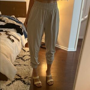 Vuori Gray Track Pants with Elastic Waistband and Tapered Legs